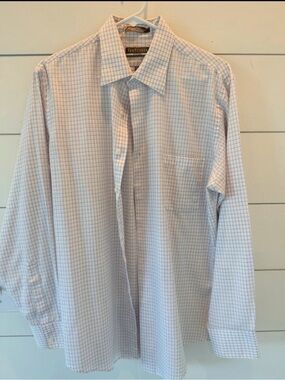 Van Heusen Light Blue Grid Dress Shirt